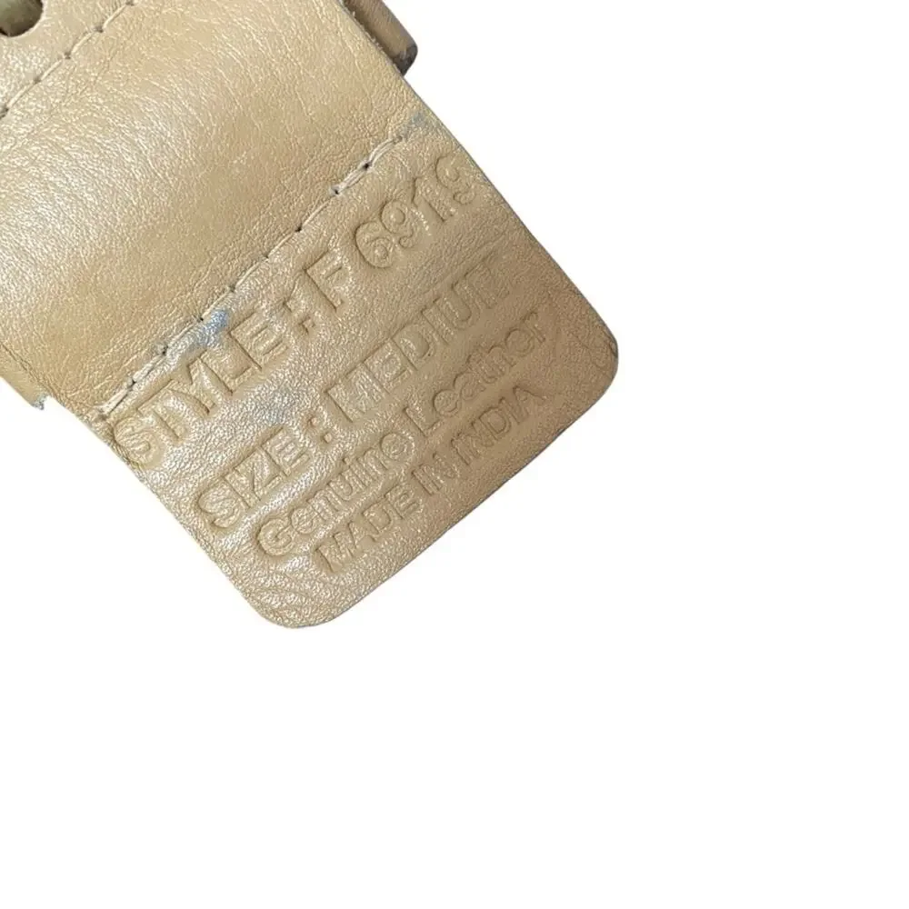 Tan Leather Embroidered Boho Western Belt size medium made in India